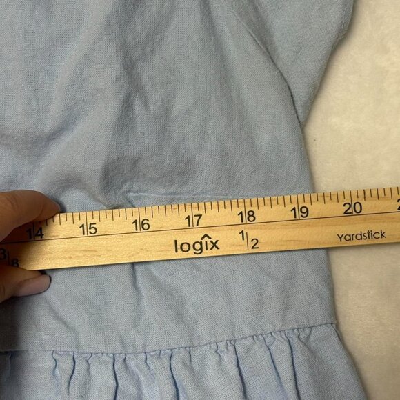 Isabel Maternity Women Dress XL Mini Short Sleeve Blue Linen Ingrid & Isabel - Picture 4 of 8